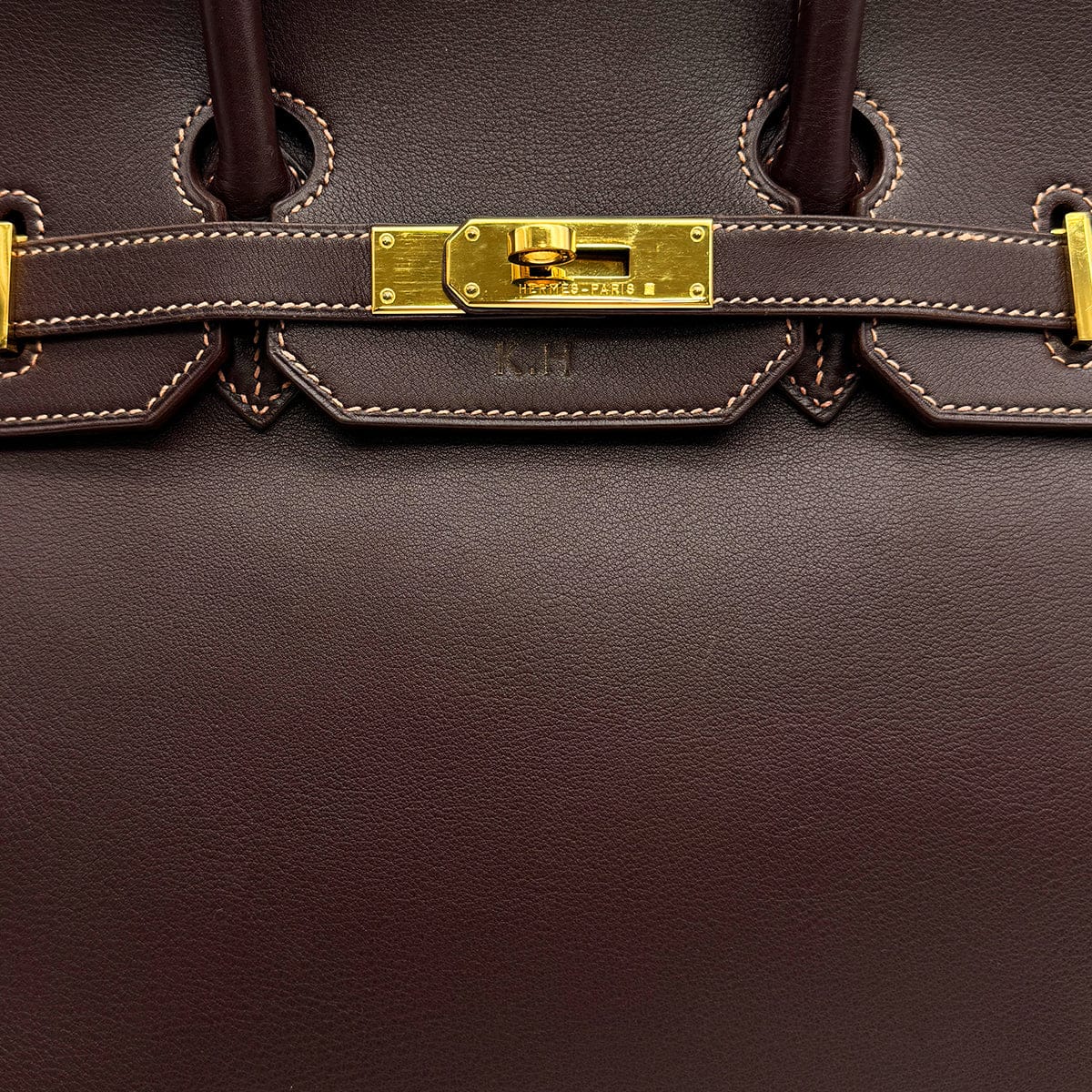 Luxury Promise Japan HERMES BIRKIN 35 CHOCOLAT VEAU GULLIVER HAND BAG 1998 SQUARE B GOLD HARDWARE 90317719