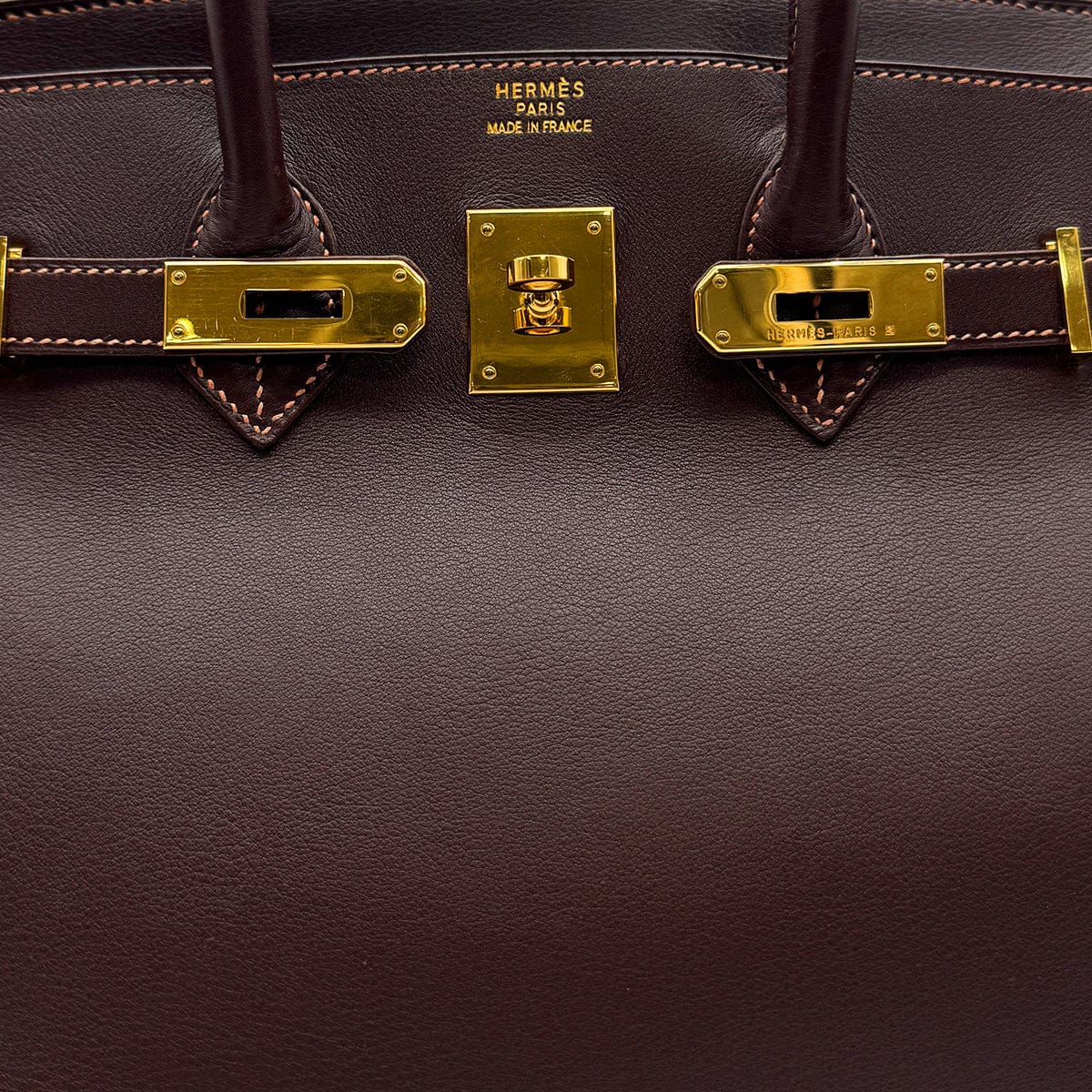 Luxury Promise Japan HERMES BIRKIN 35 CHOCOLAT VEAU GULLIVER HAND BAG 1998 SQUARE B GOLD HARDWARE 90317719