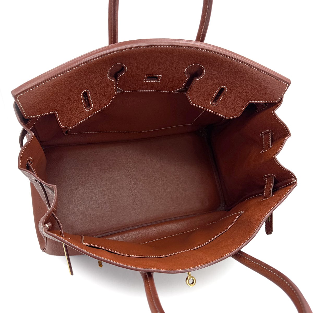 Luxury Promise Japan HERMES BIRKIN 35 COGNAC FJORD HAND BAG 2000 SQUARE D GOLD HARDWARE 90314442