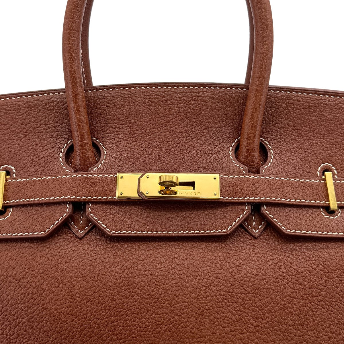 Luxury Promise Japan HERMES BIRKIN 35 COGNAC FJORD HAND BAG 2000 SQUARE D GOLD HARDWARE 90314442