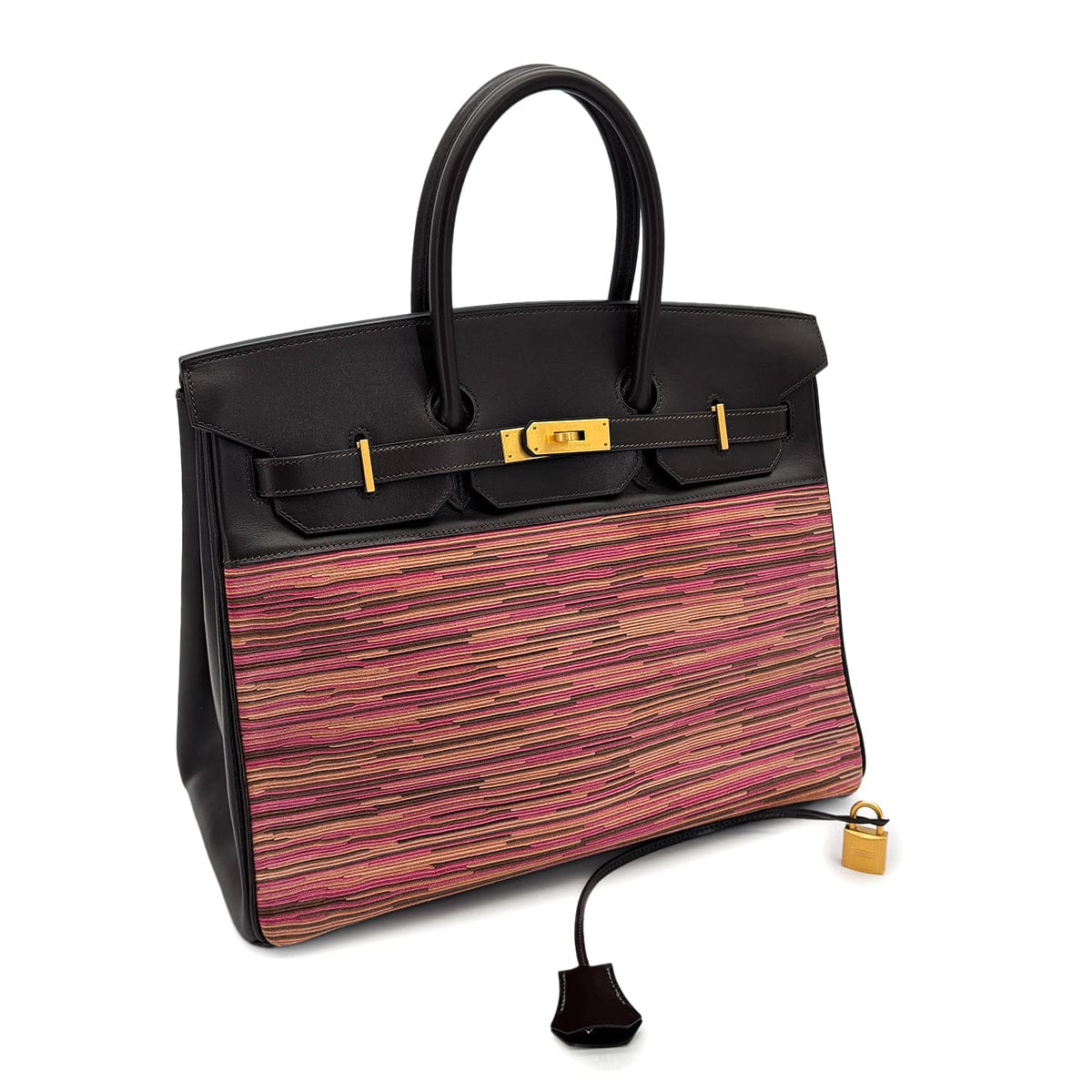 Luxury Promise Japan HERMES BIRKIN 35 EBENE BOXCALF VIBRATO HAND BAG 2003 SQUARE G MATT GOLD HARDWARE 90319535