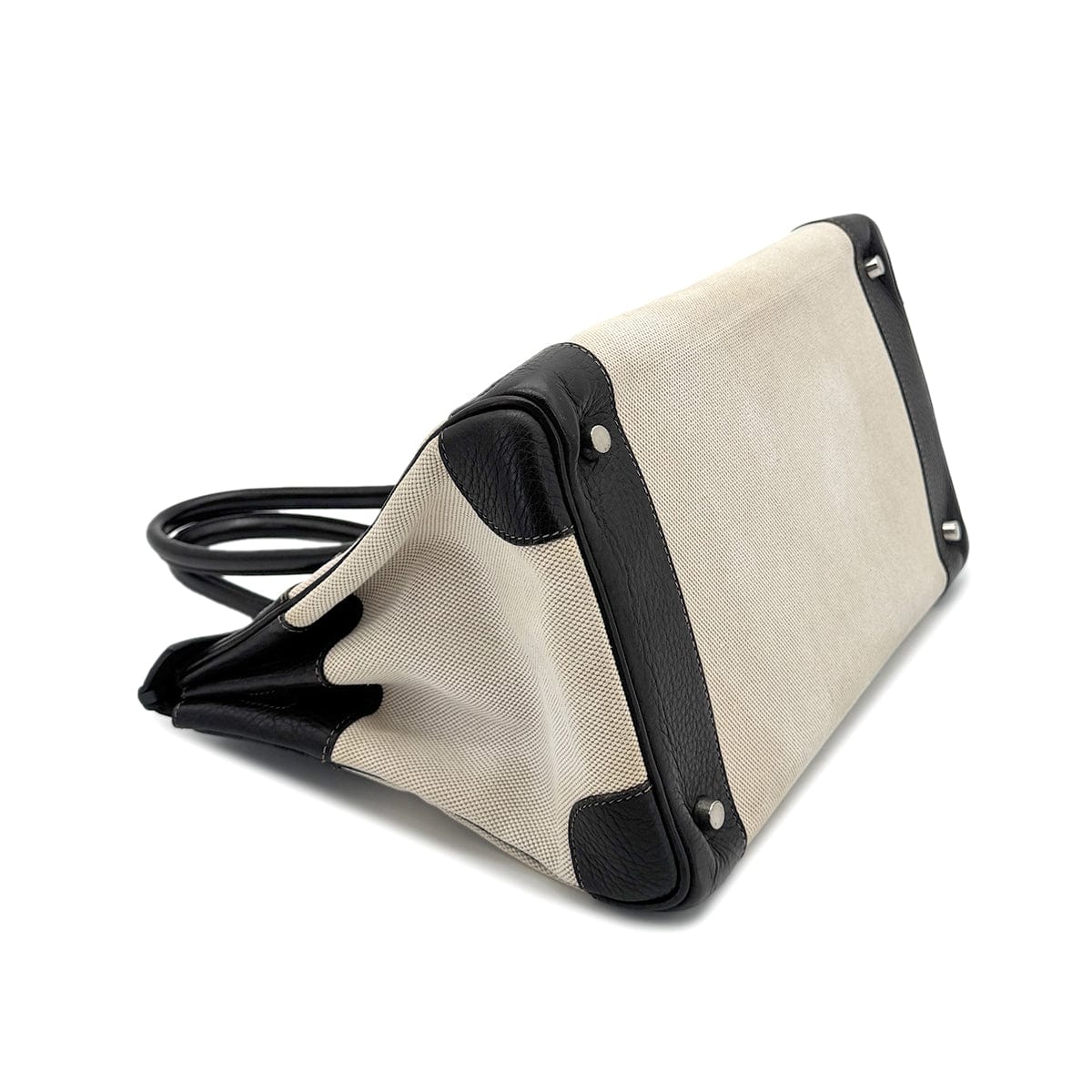 Luxury Promise Japan HERMES BIRKIN 35 EBENE TAURILLON CLEMENCE TOILE H HAND BAG □E SHW 90274430