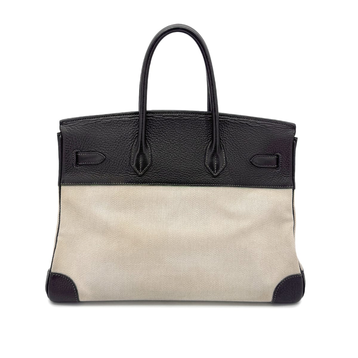 Luxury Promise Japan HERMES BIRKIN 35 EBENE TAURILLON CLEMENCE TOILE H HAND BAG □E SHW 90274430