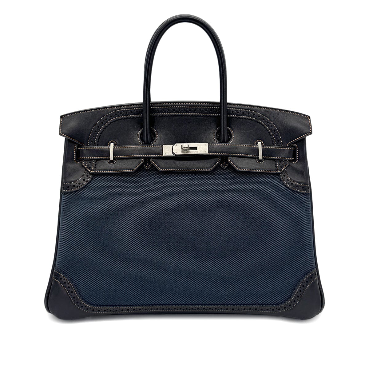 Luxury Promise Japan HERMES BIRKIN 35 GHILLIES BLACK DENIM FONC EVERCALF TOILE H HAND BAG □P SHW 90288489