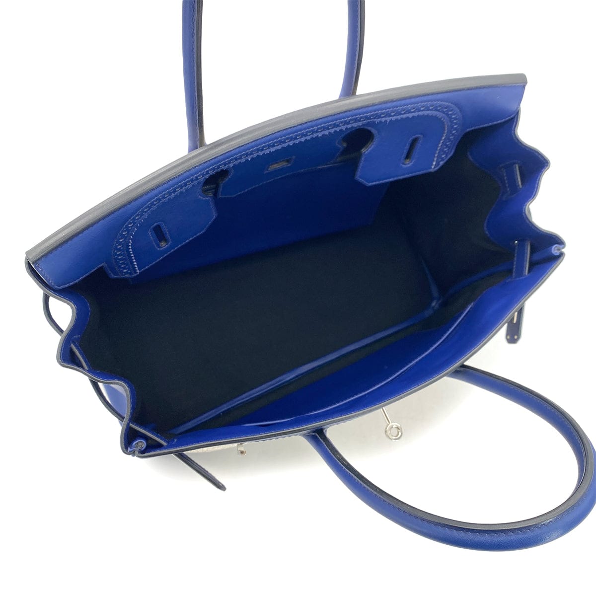 Luxury Promise Japan HERMES BIRKIN 35 GHILLIES BLUE SAPHIR SWIFT TOILE H HAND BAG R SHW 90301720