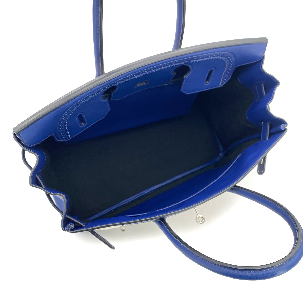 Luxury Promise Japan HERMES BIRKIN 35 GHILLIES BLUE SAPHIR SWIFT TOILE H HAND BAG R SHW 90301720