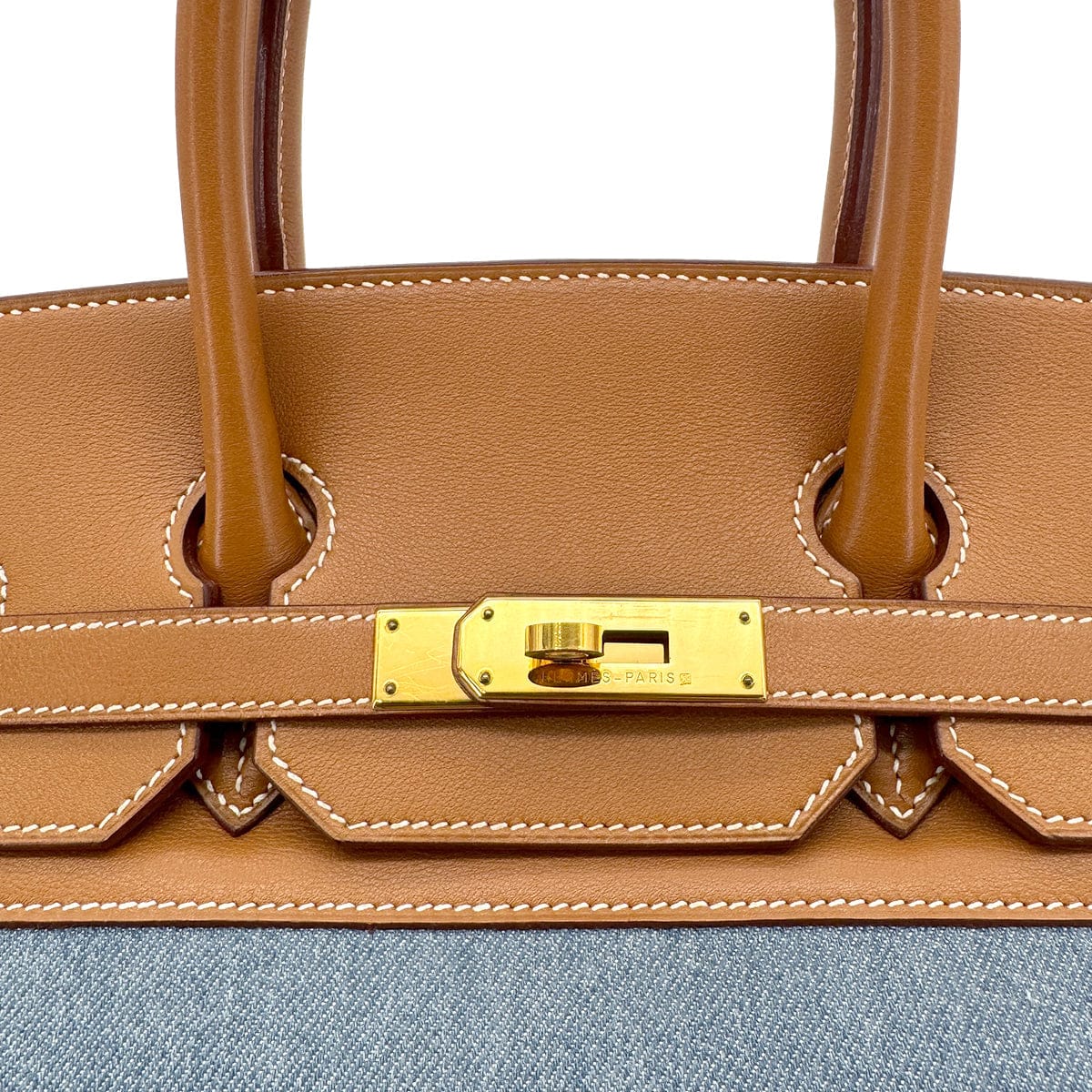 Luxury Promise Japan HERMES BIRKIN 35 GOLD BLUE VEAU GULLIVER TOILET JEAN HAND BAG □B GHW 90304977