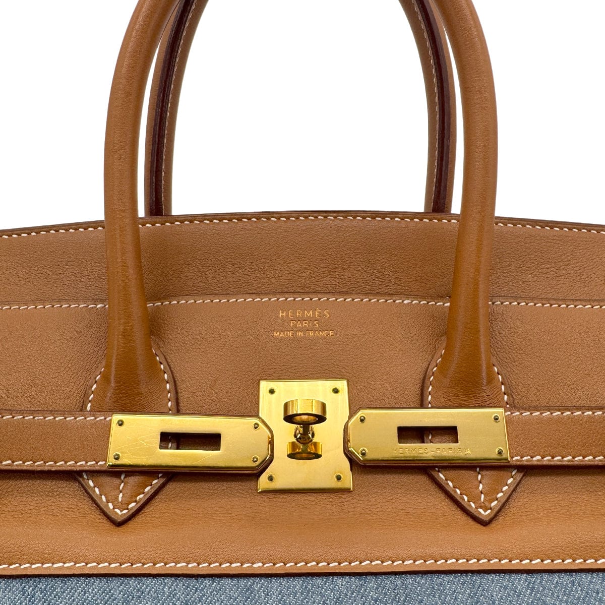 Luxury Promise Japan HERMES BIRKIN 35 GOLD BLUE VEAU GULLIVER TOILET JEAN HAND BAG □B GHW 90304977