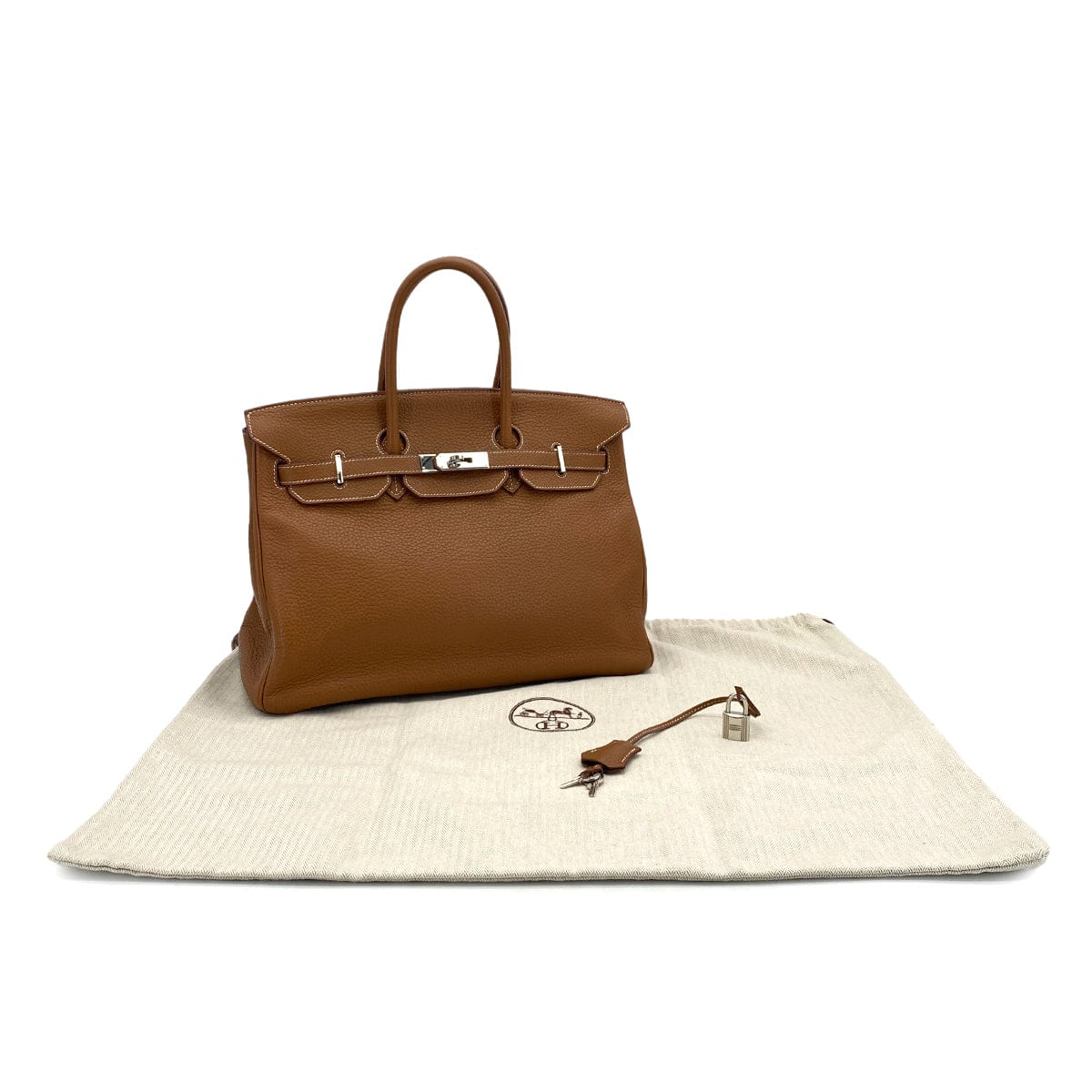 Luxury Promise Japan HERMES BIRKIN 35 GOLD TAURILLON CLEMENCE HAND BAG □L PALLADIUM HARDWARE 90310133
