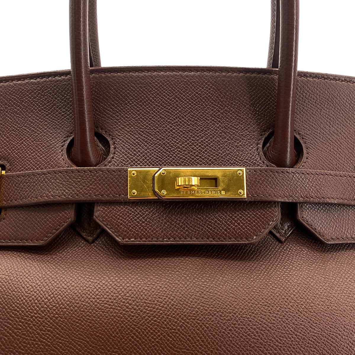 Luxury Promise Japan HERMES BIRKIN 35 HABANA COURCHEVEL HAND BAG □A GHW 90301723