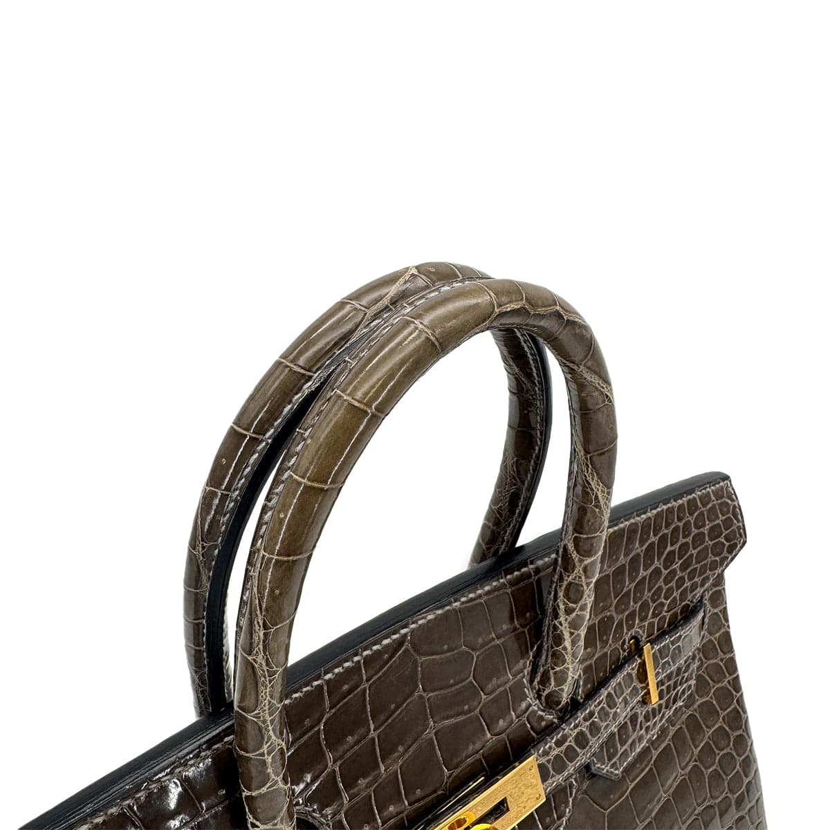 Luxury Promise Japan HERMES BIRKIN 35 KAHKI POROSUS CROCODILE HAND BAG 1999 SQUARE C GOLD HARDWARE 90312514