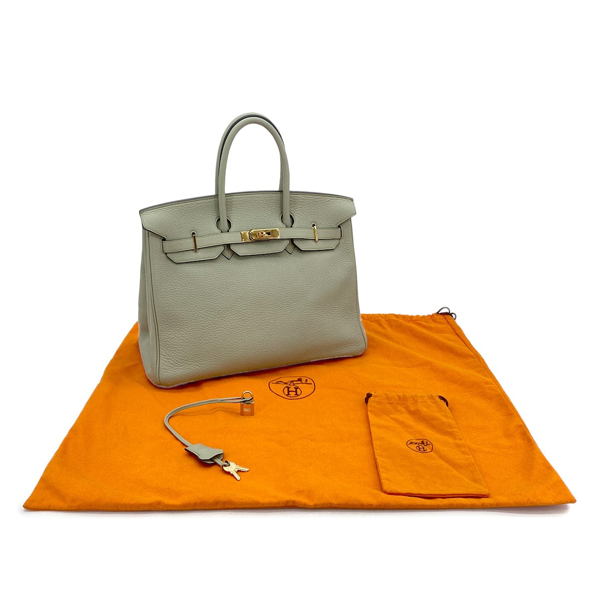 Luxury Promise Japan HERMES BIRKIN 35 LIGHT GREEN TAURILLON CLEMENCE HAND BAG ▢G GHW 90295401