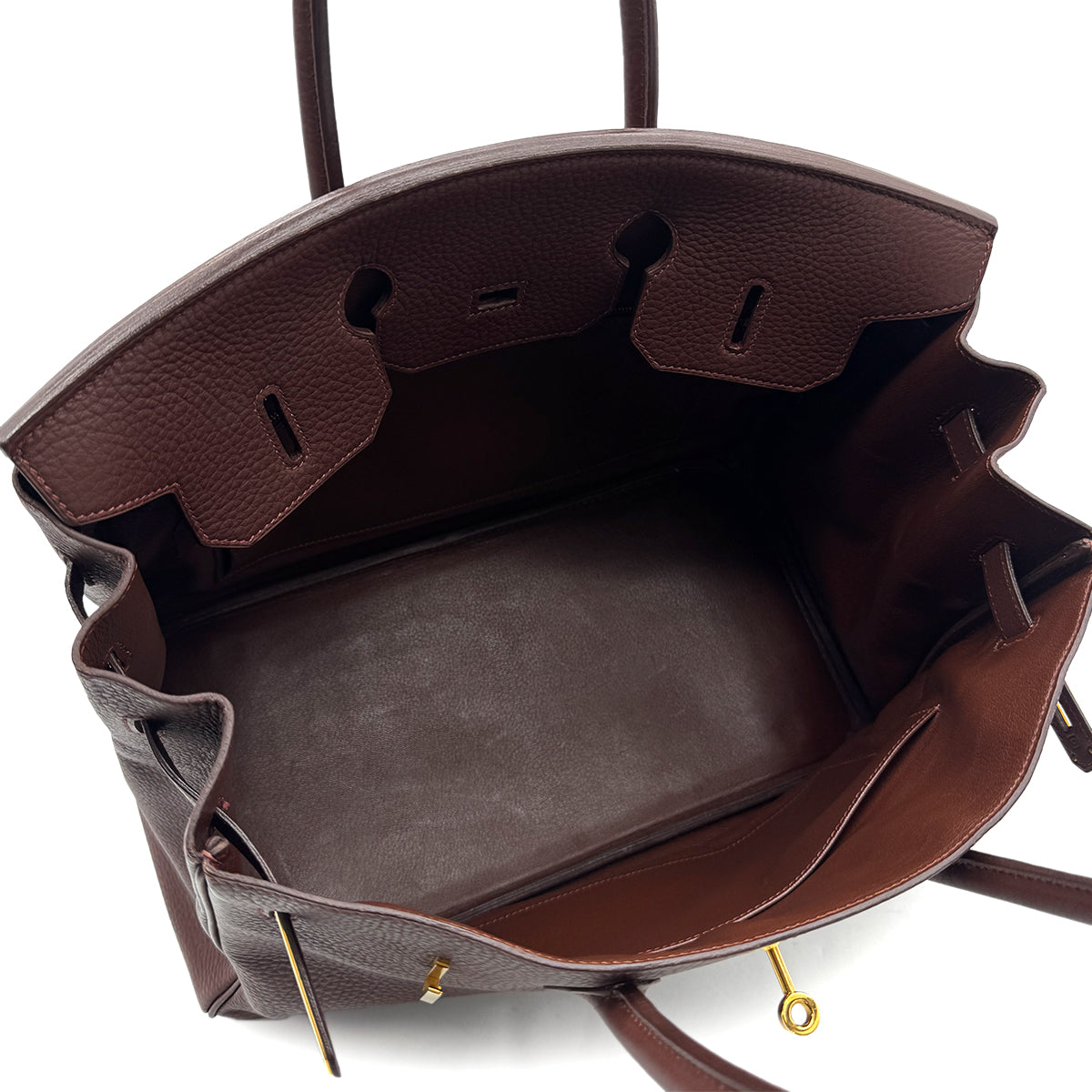 Luxury Promise Japan HERMES BIRKIN 35 MARRON FONCE TOGO HAND BAG □C GHW 90300551