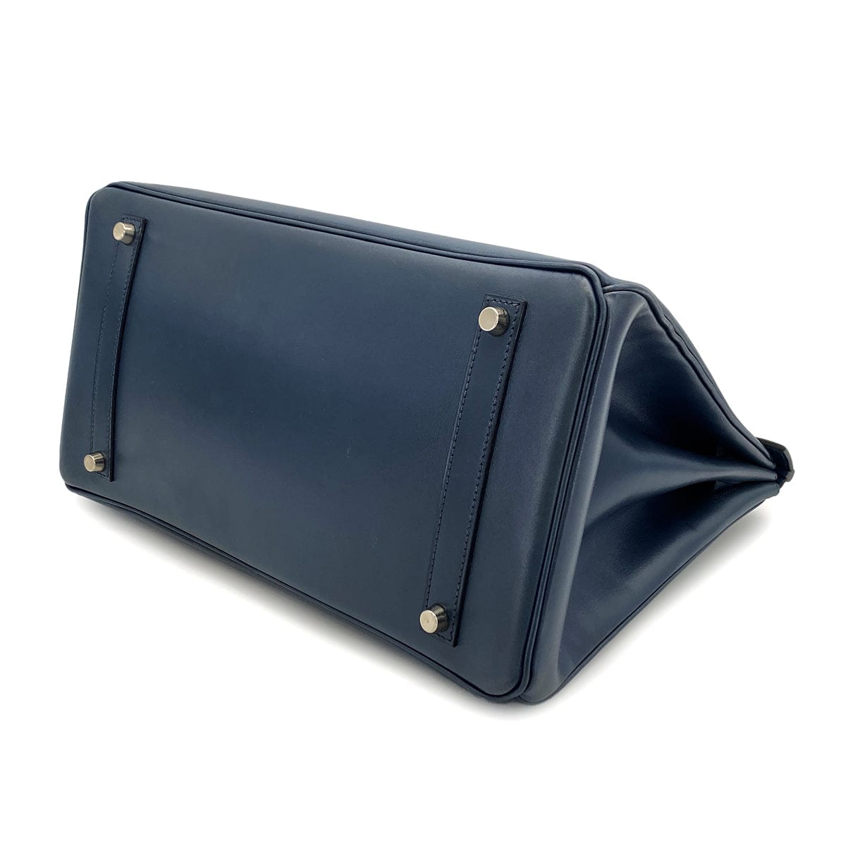 Luxury Promise Japan HERMES BIRKIN 35 NAVY BOX CALF HAND BAG 2001 SQUARE E PALLADIUM HARDWARE 90324143
