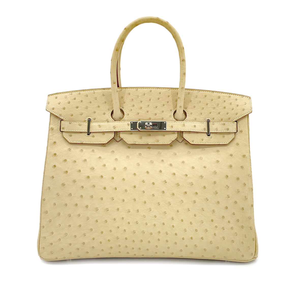 Luxury Promise Japan HERMES BIRKIN 35 PARCHEMIN OSTRICH HAND BAG □P SHW 90283469