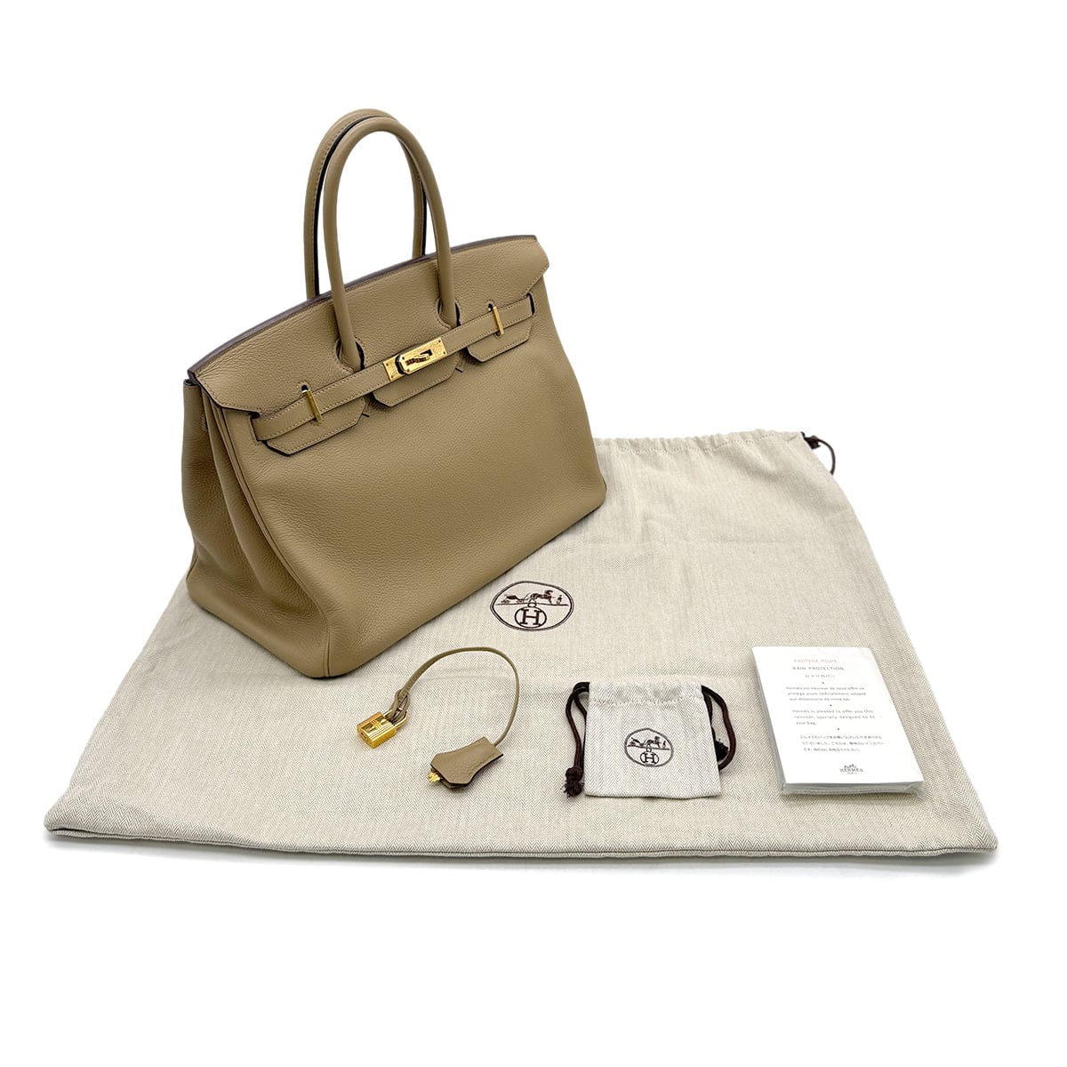 Luxury Promise Japan HERMES BIRKIN 35 POUSSIERE TOGO HAND BAG □L GHW 90305667