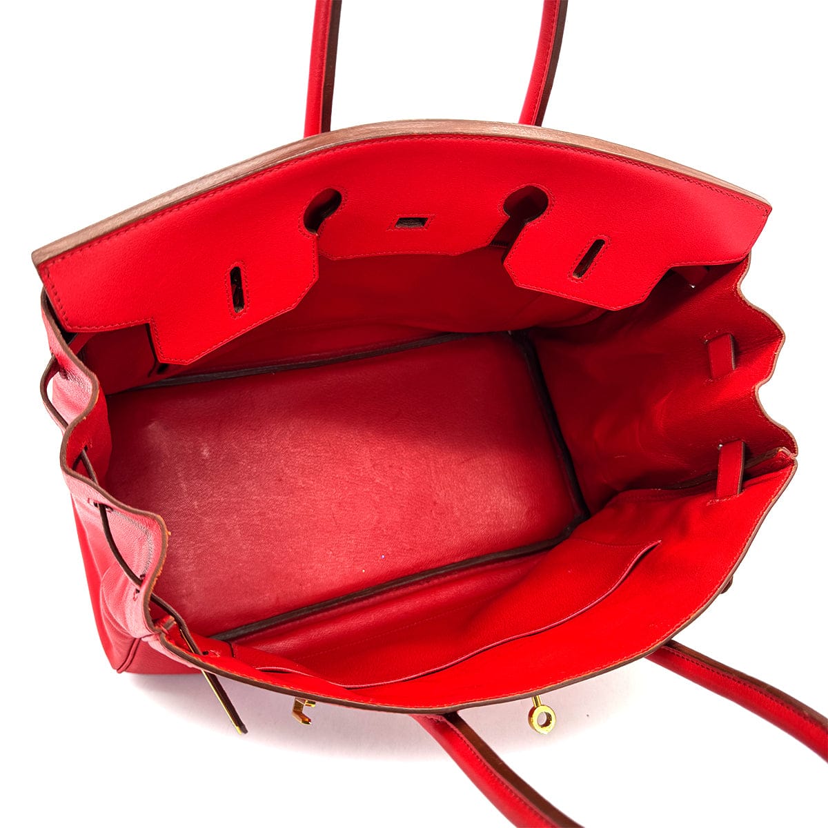 Luxury Promise Japan HERMES BIRKIN 35 ROUGE VIF VEAU GULLIVER HAND BAG 1995 CIRCLE Y GOLD HARDWARE 90318625
