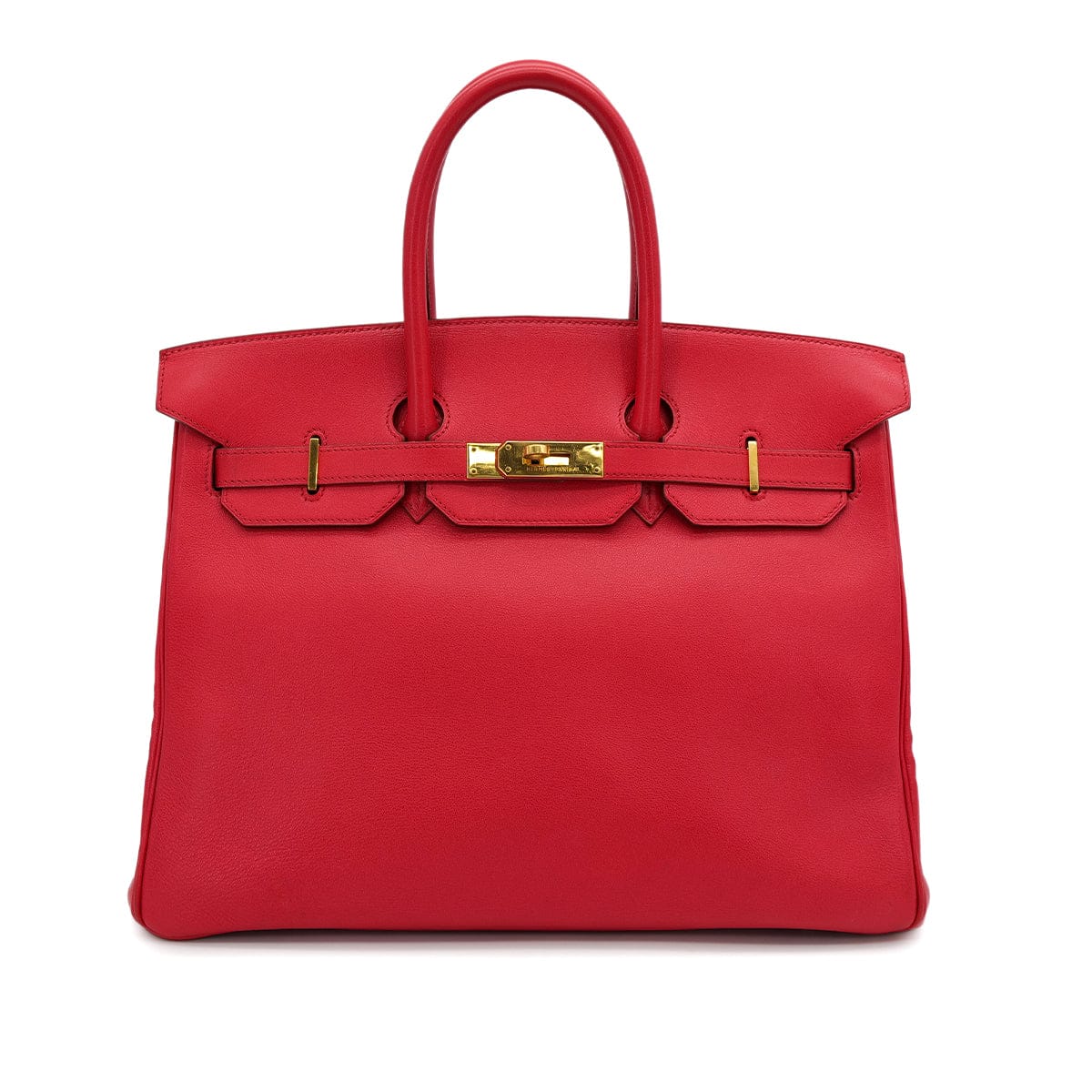 Luxury Promise Japan HERMES BIRKIN 35 ROUGE VIF VEAU GULLIVER HAND BAG 1995 CIRCLE Y GOLD HARDWARE 90318625