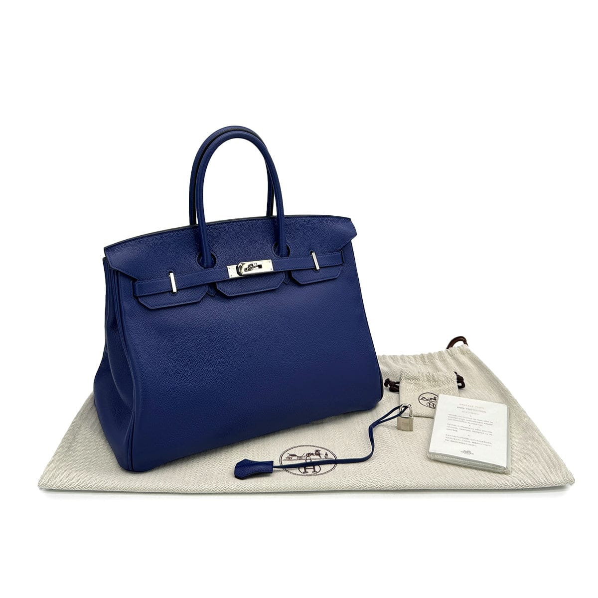 Luxury Promise Japan HERMES BIRKIN 35 SEA SURF AND FUN BLUE SAPHIR TAURILLON NOVILLO TOILE H HAND BAG 2018 C PALLADIUM HARDWARE 90313349