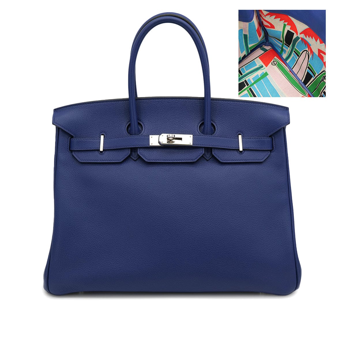 Luxury Promise Japan HERMES BIRKIN 35 SEA SURF AND FUN BLUE SAPHIR TAURILLON NOVILLO TOILE H HAND BAG 2018 C PALLADIUM HARDWARE 90313349