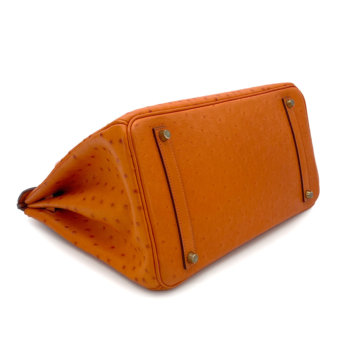 Luxury Promise Japan HERMES BIRKIN 35 TANGERINE OSTRICH HAND BAG □H GHW 90280697
