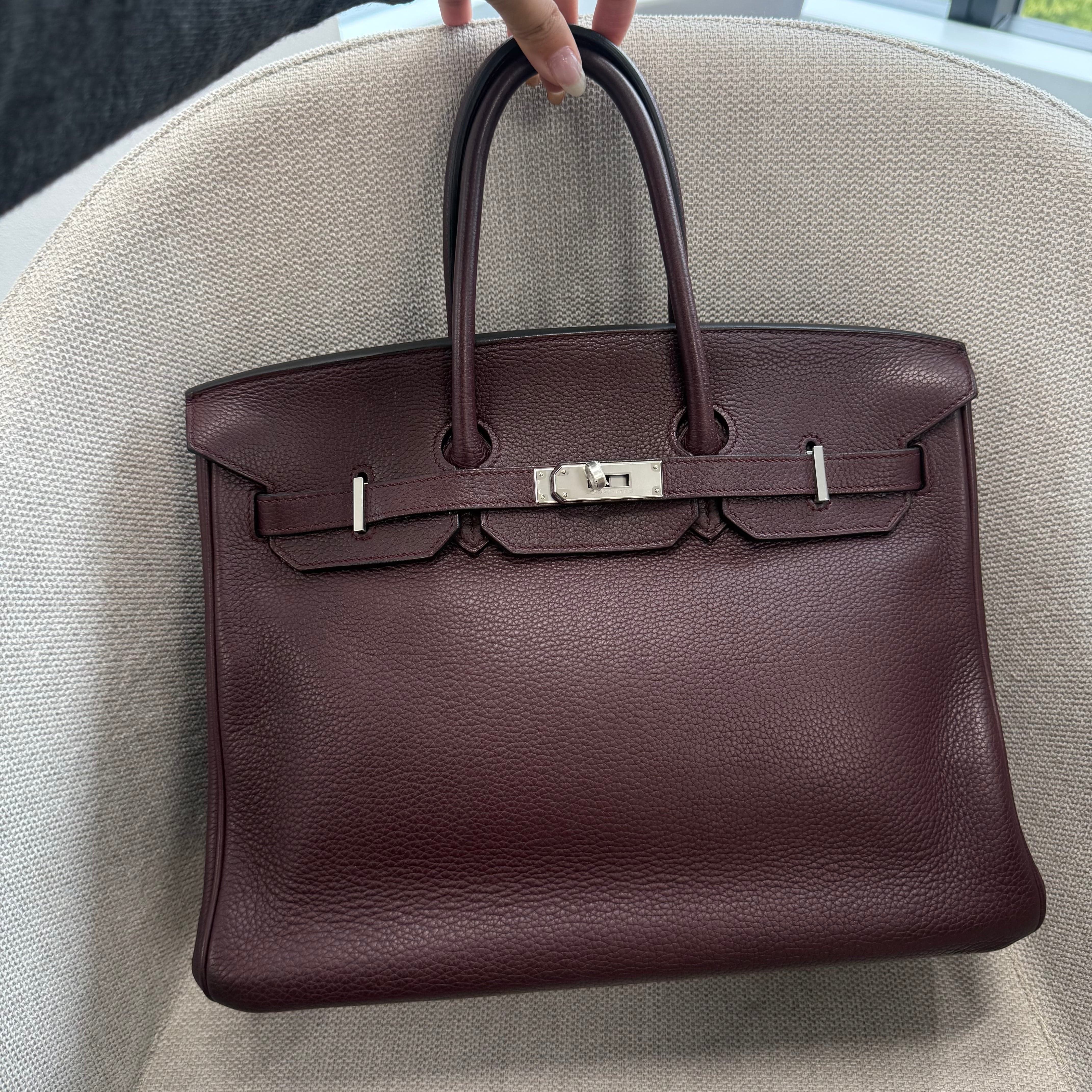 Luxury Promise Japan HERMES Birkin 35 Togo Rouge H Handbag with Silver Hardware, Stamped with "L" 90292524
