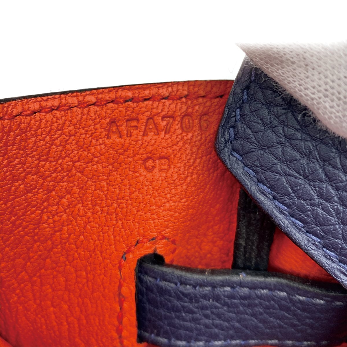 Luxury Promise Japan HERMES BIRKIN 35 VERSO BLUE NUIT ORANGE POPPY TOGO HAND BAG 2017 A PALLADIUM HARDWARE 90311827