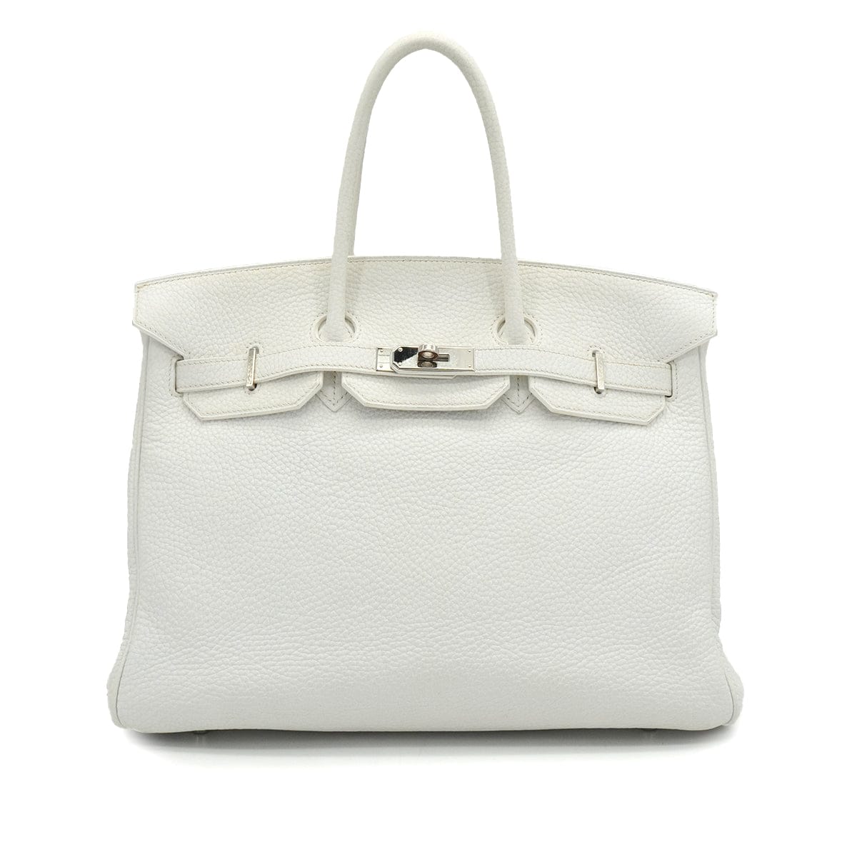 Luxury Promise Japan HERMES BIRKIN 35 WHITE TAURILLON CLEMENCE HAND BAG 2006 SQUARE J PALLADIUM HARDWARE 90338298