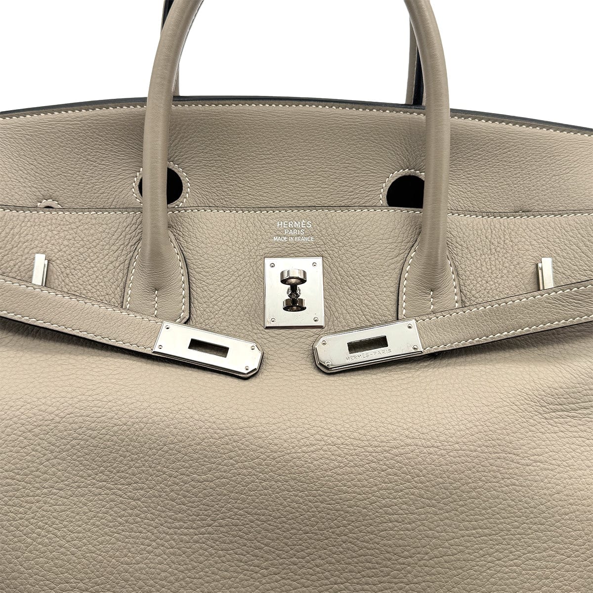 Luxury Promise Japan HERMES BIRKIN 40 GRIS TOURTERELLE TAURILLON CLEMENCE HAND BAG 1999 SQUARE C SILVER HARDWARE 90317610