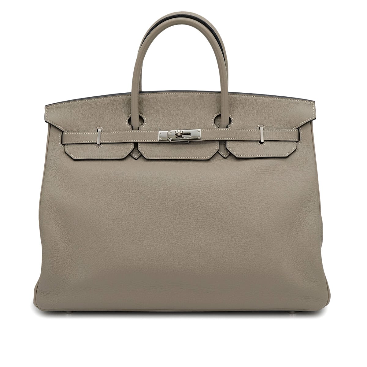 Luxury Promise Japan HERMES BIRKIN 40 GRIS TOURTERELLE TAURILLON CLEMENCE HAND BAG 1999 SQUARE C SILVER HARDWARE 90317610
