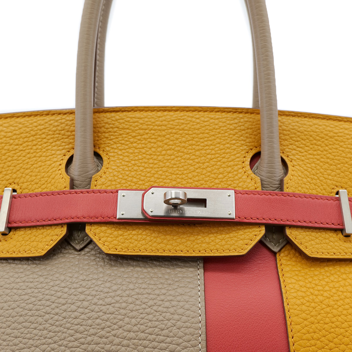 Luxury Promise Japan HERMES BIRKIN CASAQUE 30 GRIS TOURTERELLE MOUTARDE SANGUINE TAURILLON CLEMENCE VEAU SWIFT HAND BAG □P SHW 90302888