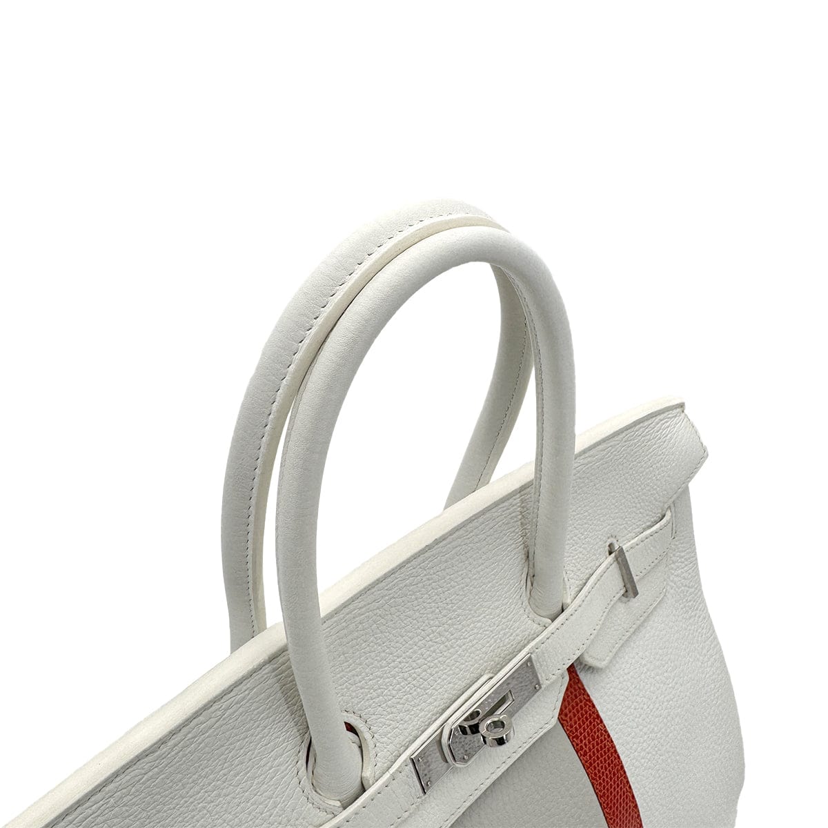 Luxury Promise Japan HERMES BIRKIN CLUB 35 WHITE GRIS PERLE SANGUINE TAURILLON CLEMENCE LIZARD HAND BAG □P SHW 90298337