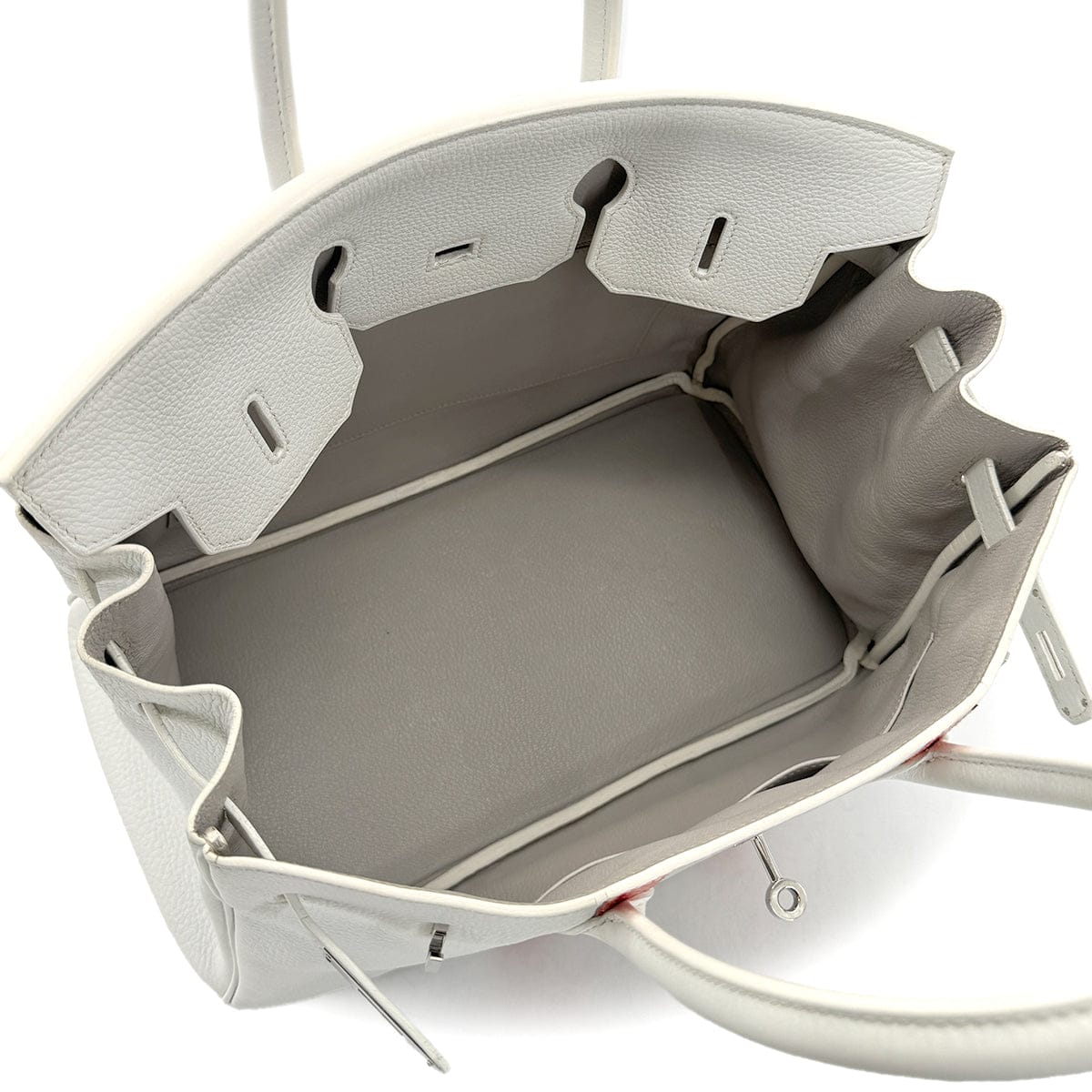 Luxury Promise Japan HERMES BIRKIN CLUB 35 WHITE GRIS PERLE SANGUINE TAURILLON CLEMENCE LIZARD HAND BAG □P SHW 90298337