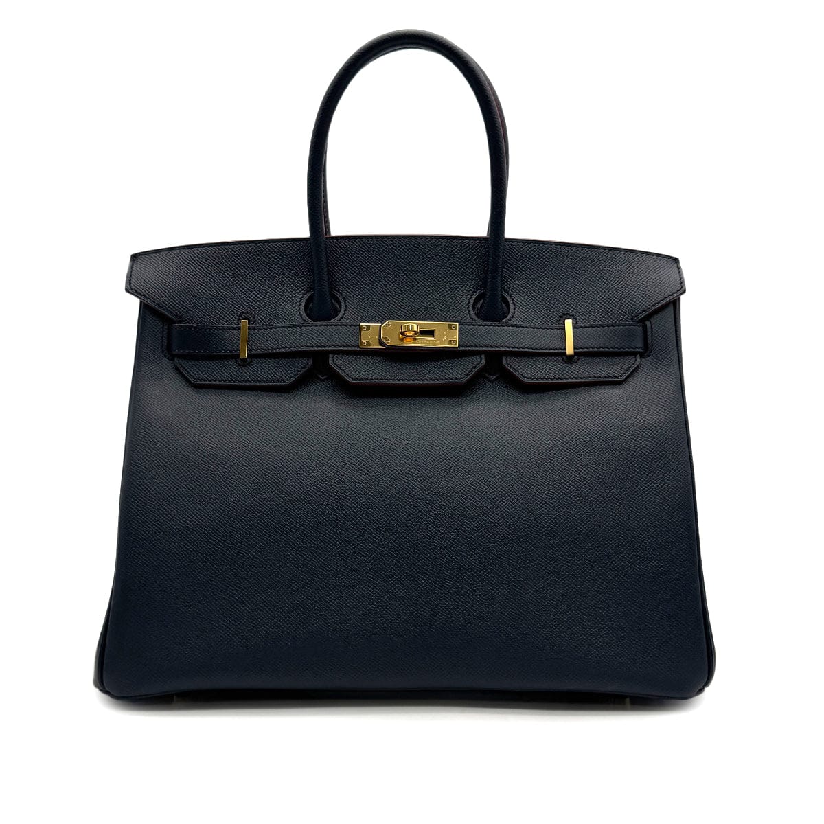 Luxury Promise Japan HERMES BIRKIN CONTOUR 35 BULUE INDIGO ROUGE H EPSOM HAND BAG 2016 X STAMP GOLD HARDWARE 90316989