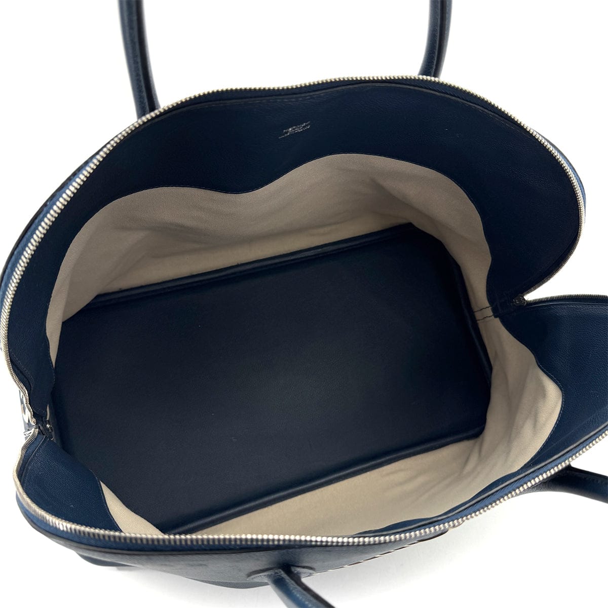 Luxury Promise Japan HERMES BOLIDE 1923 BASEBALL 45 BLUE DE MALTE EVERCOLOR HAND BAG 2018 C STAMP PALLADIUM HARDWARE 90314889