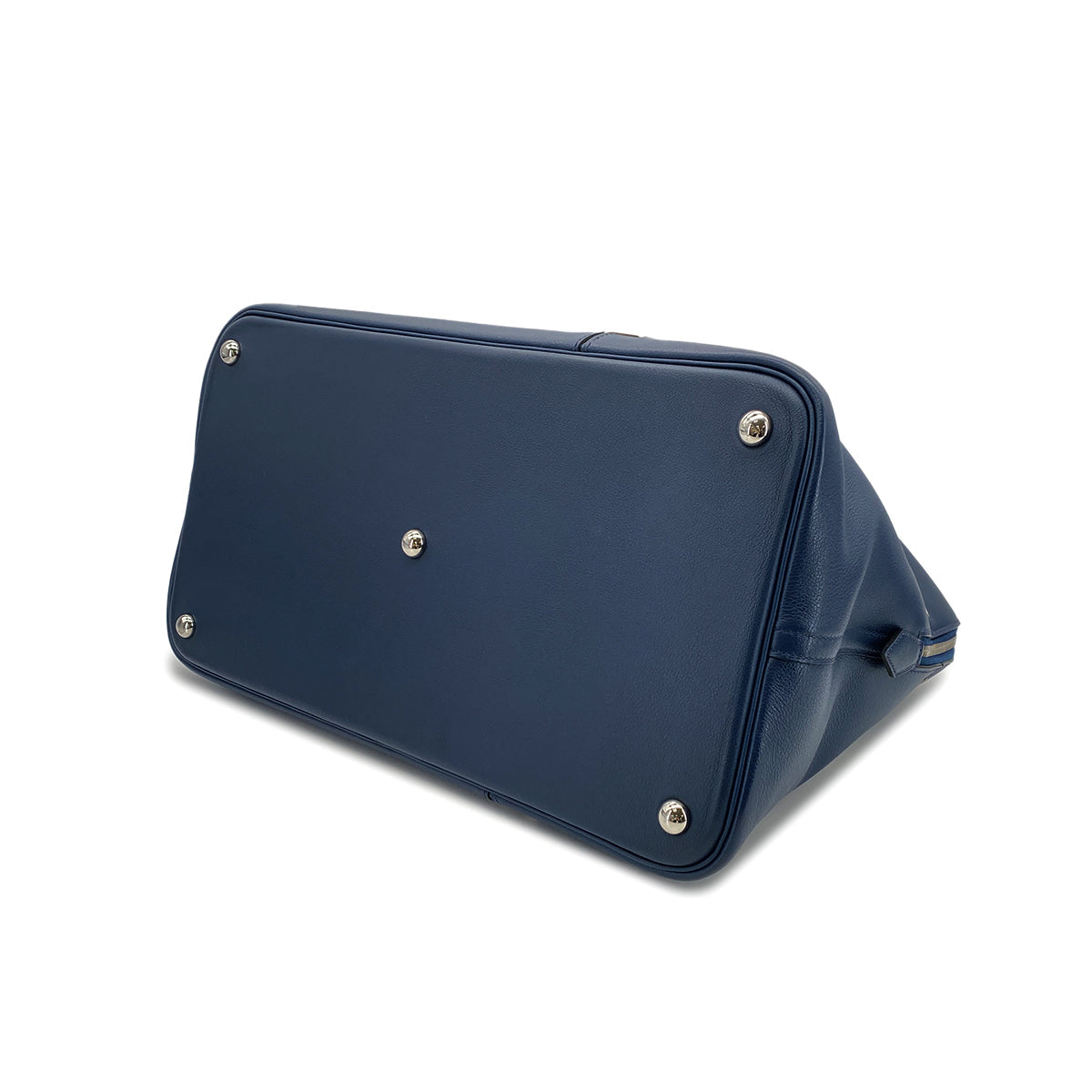 Luxury Promise Japan HERMES BOLIDE 1923 BASEBALL 45 BLUE DE MALTE EVERCOLOR HAND BAG C 90298745