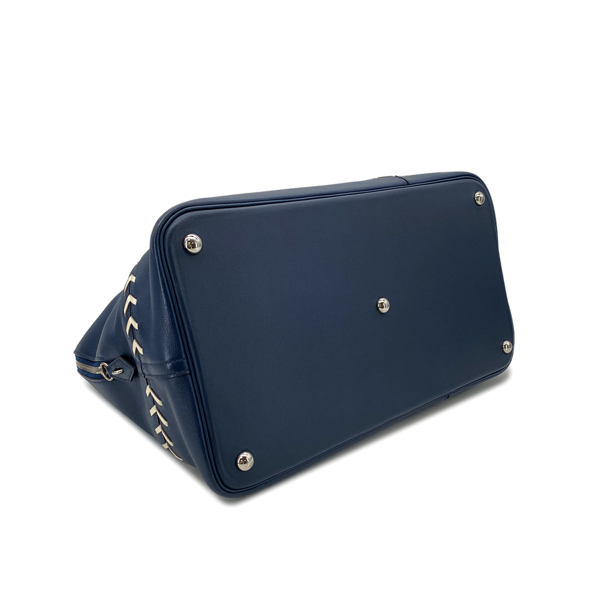 Luxury Promise Japan HERMES BOLIDE 1923 BASEBALL 45 BLUE DE MALTE EVERCOLOR HAND BAG C 90298745