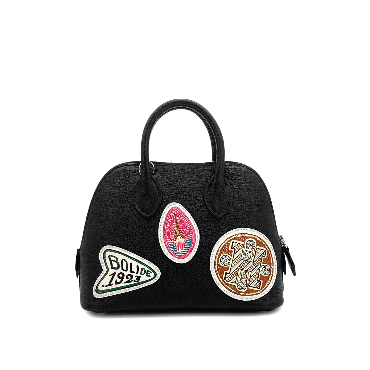 Luxury Promise Japan HERMES BOLIDE 1923 MINI 18 PIQUE COLL 100TH ANNIVERSARY EDITION HAND SHOULDER BAG BLACK CHEVRE MYSORE VEAU SWIFT 2024 W STAMP PALLADIUM HARDWARE 90317608