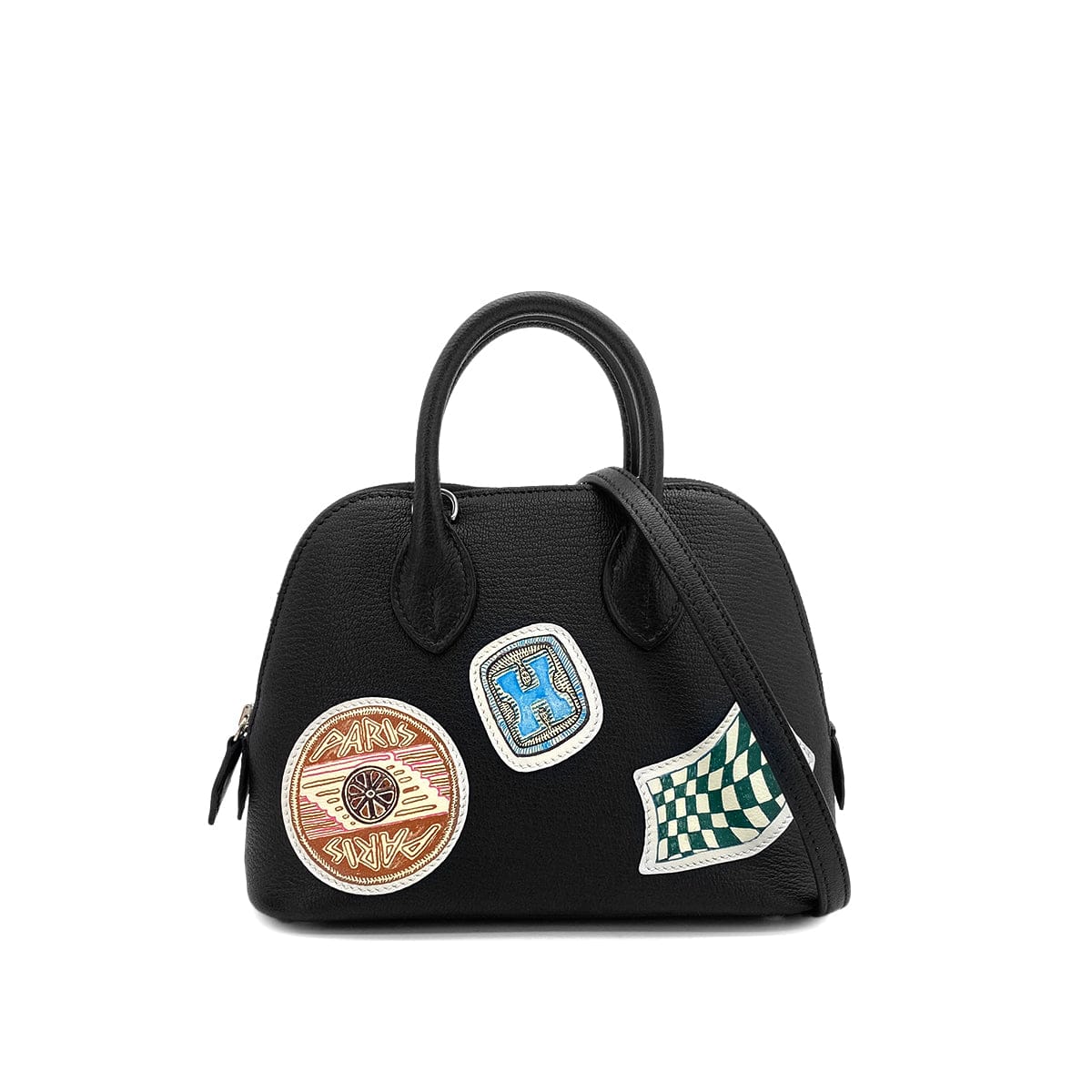 Luxury Promise Japan HERMES BOLIDE 1923 MINI 18 PIQUE COLL 100TH ANNIVERSARY EDITION HAND SHOULDER BAG BLACK CHEVRE MYSORE VEAU SWIFT 2024 W STAMP PALLADIUM HARDWARE 90317608