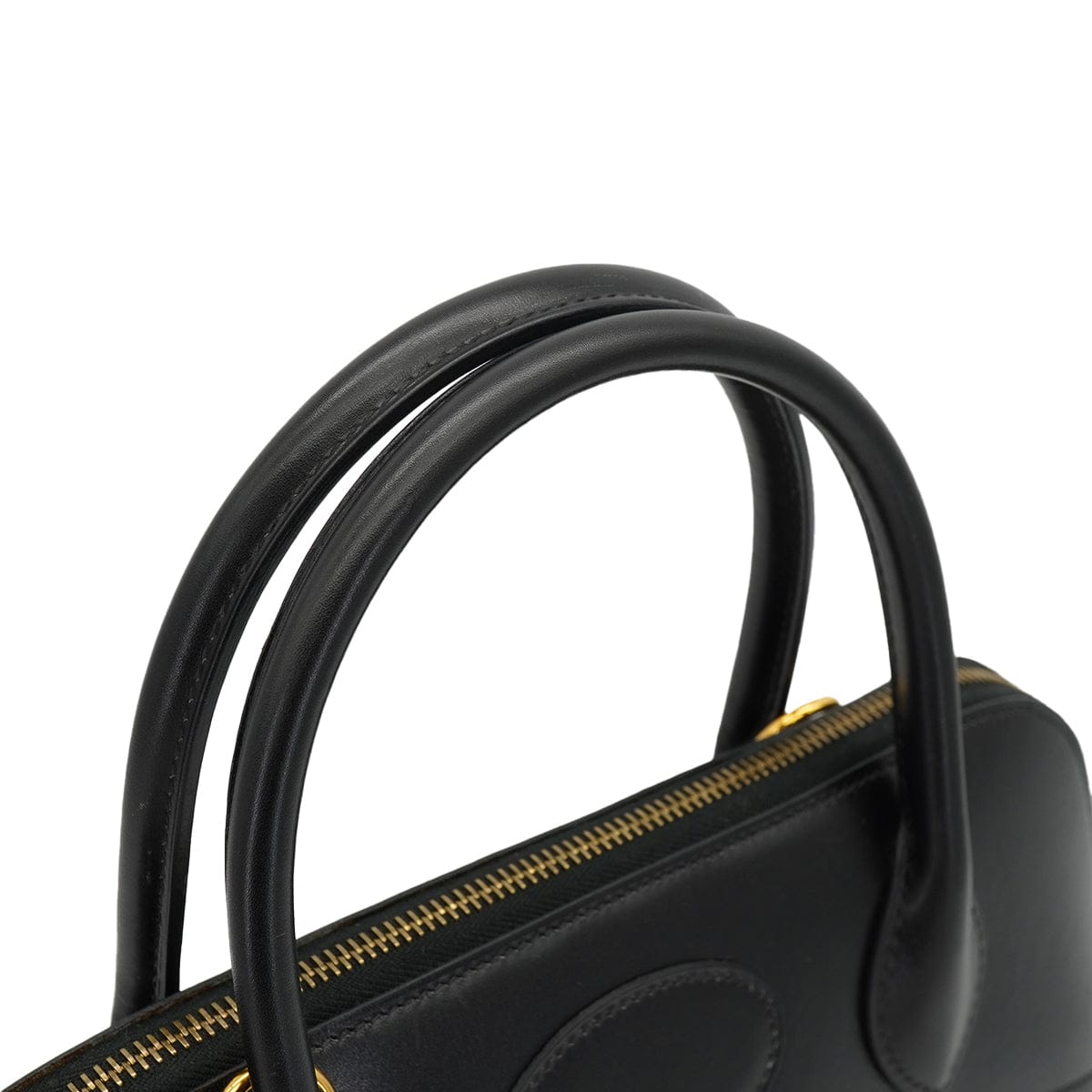Luxury Promise Japan HERMES BOLIDE 31 BLACK BOXCALF HAND SHOULDER BAG 2002 SQUARE F GOLD HARDWARE 90334264