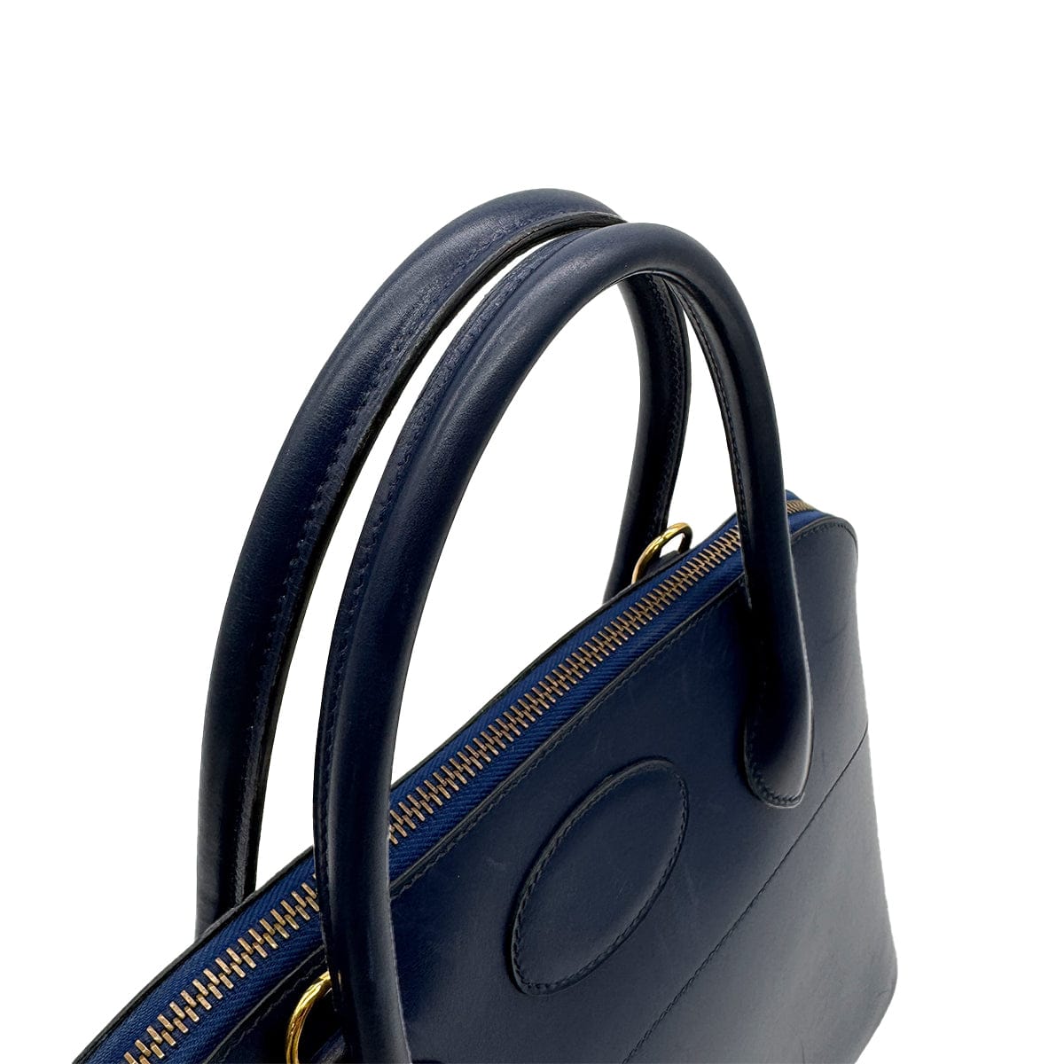 Luxury Promise Japan HERMES BOLIDE 31 BLUE ROY BOXCALF HAND SHOULDER BAG 1995 CIRCLE Y GOLD HARDWARE 90313551