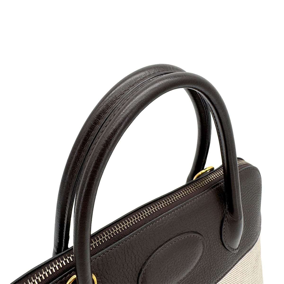 Luxury Promise Japan HERMES BOLIDE 31 CHOCOLAT TOILE H TAURILLON CLEMENCE HAND SHOULDER BAG 2006 SQUARE J GOLD HARDWARE 90323083