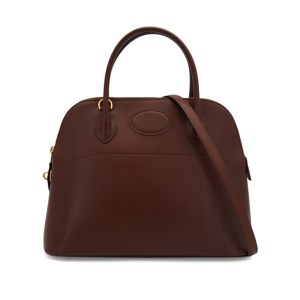 Luxury Promise Japan HERMES BOLIDE 31 MARRON FONCE COUCHEVEL HAND SHOULDER BAG 1995 CIRCLE Y GOLD HARDWARE 90344572