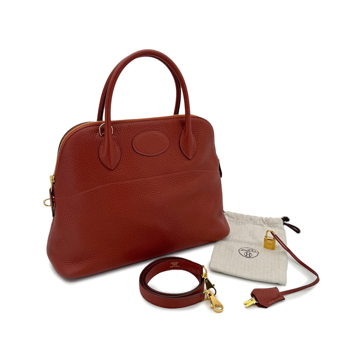 Luxury Promise Japan HERMES BOLIDE 31 ROUGE DUCHESSE TAURILLON CLEMENCE HAND SHOULDER BAG D 90299085