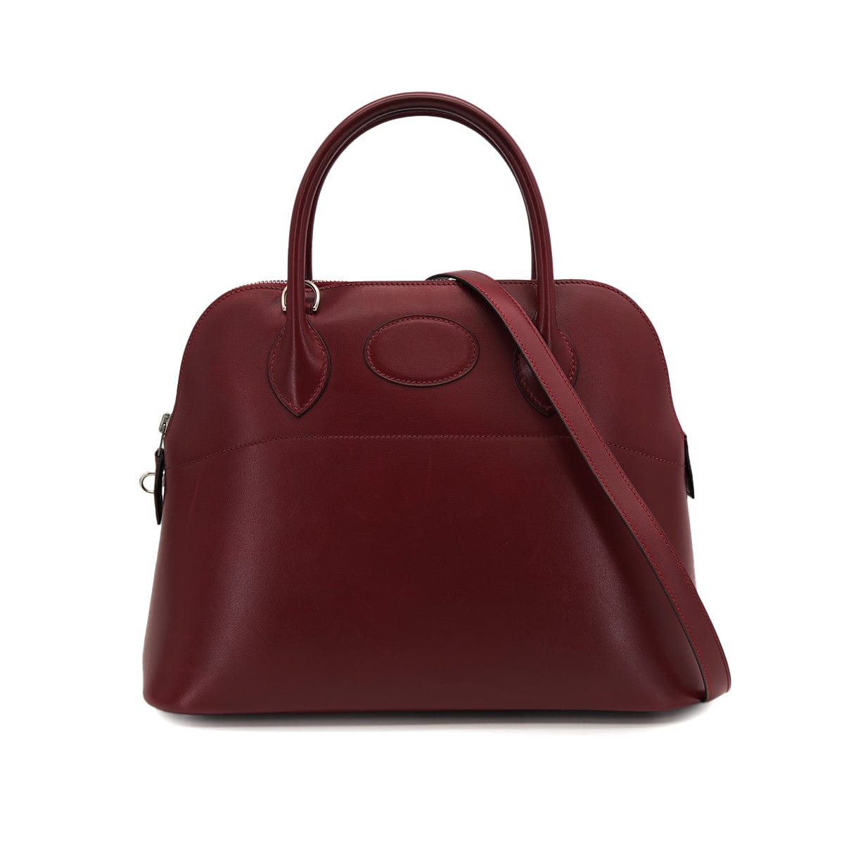 Luxury Promise Japan HERMES BOLIDE 31 ROUGE H BOXCALF HAND SHOULDER BAG 2000 SQUARE D PALLADIUM HARDWARE 90323086