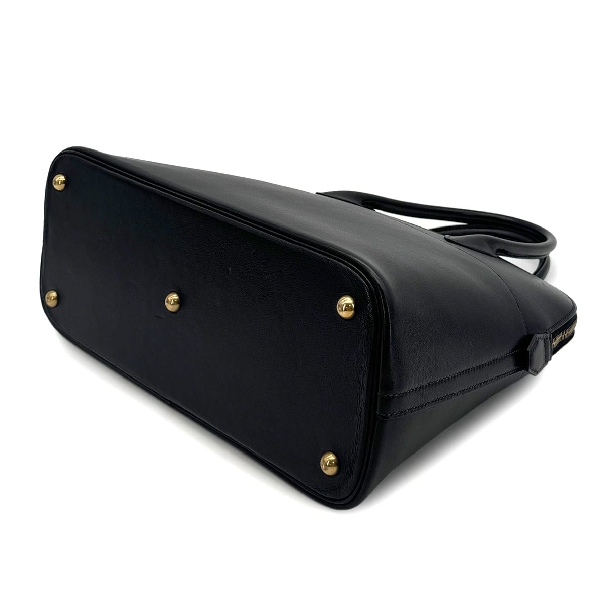 Luxury Promise Japan HERMES BOLIDE 35 BLACK VEAU GULLIVER HAND SHOULDER BAG 1994 CIRCLE X GOLD HARDWARE 90323091