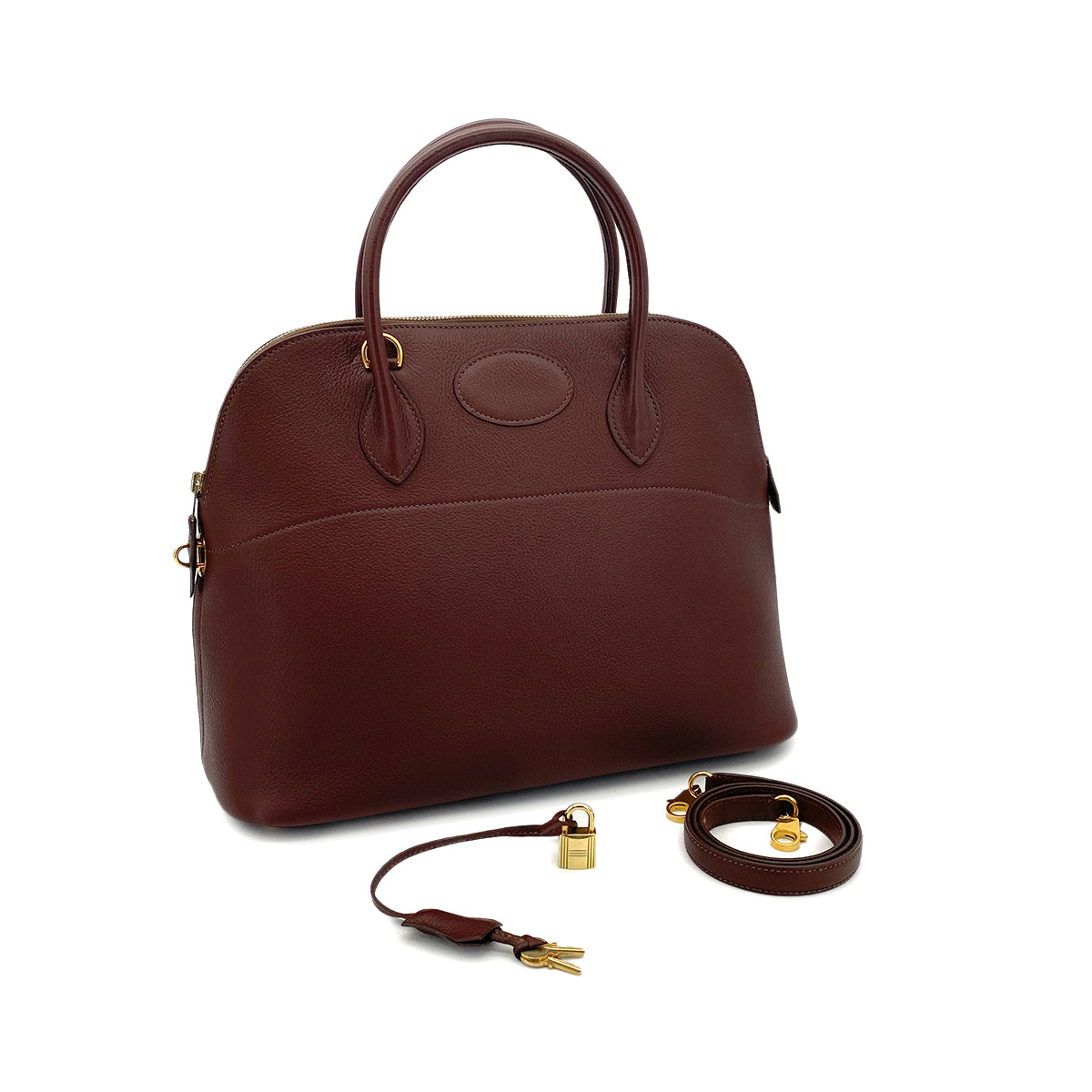 Luxury Promise Japan HERMES BOLIDE 35 HABANA TOGO HAND BAG □A GHW 90298320