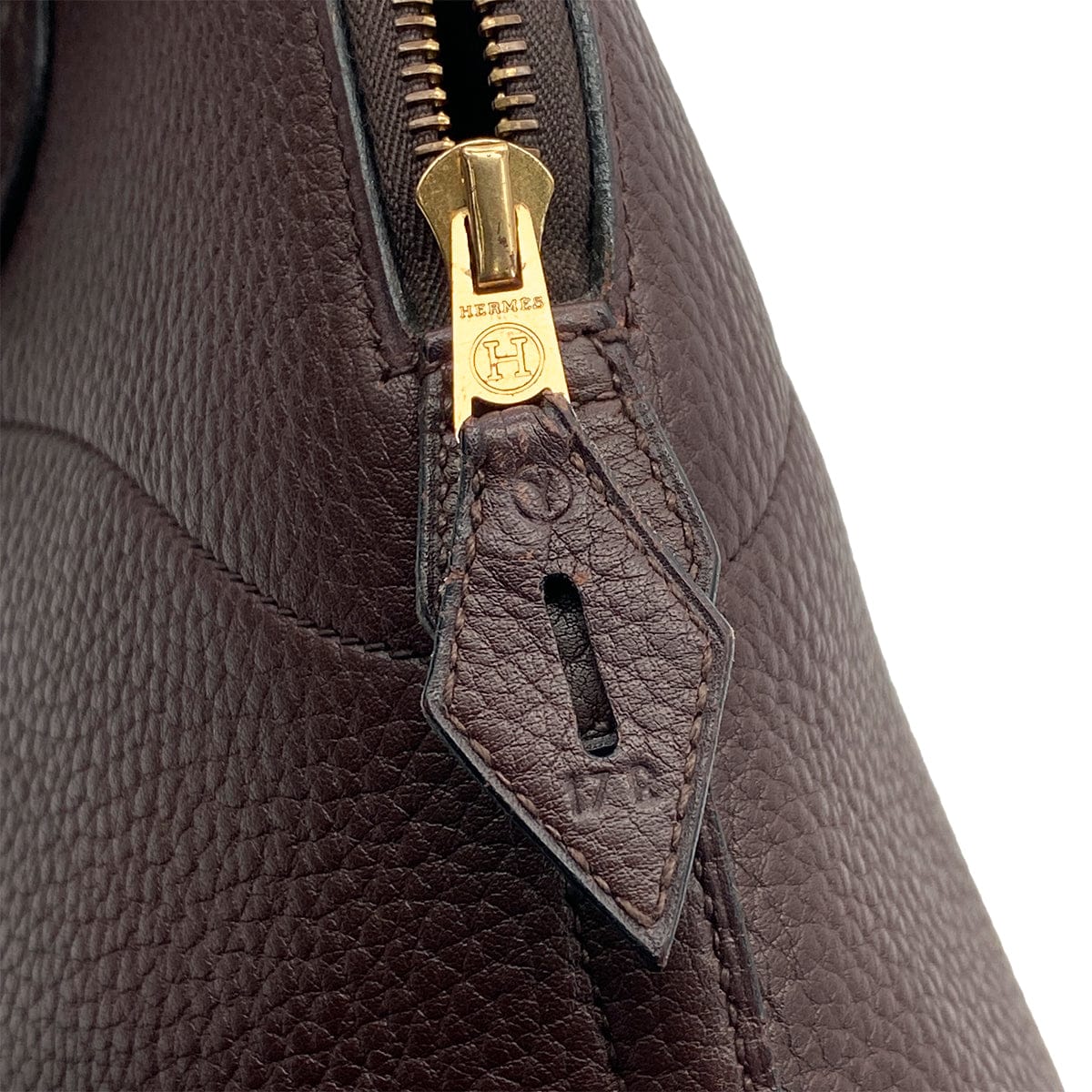 Luxury Promise Japan HERMES BOLIDE 35 HAVANE FJORD HAND SHOULDER BAG 1995 CIRCLE Y GOLD HARDWARE 90317921