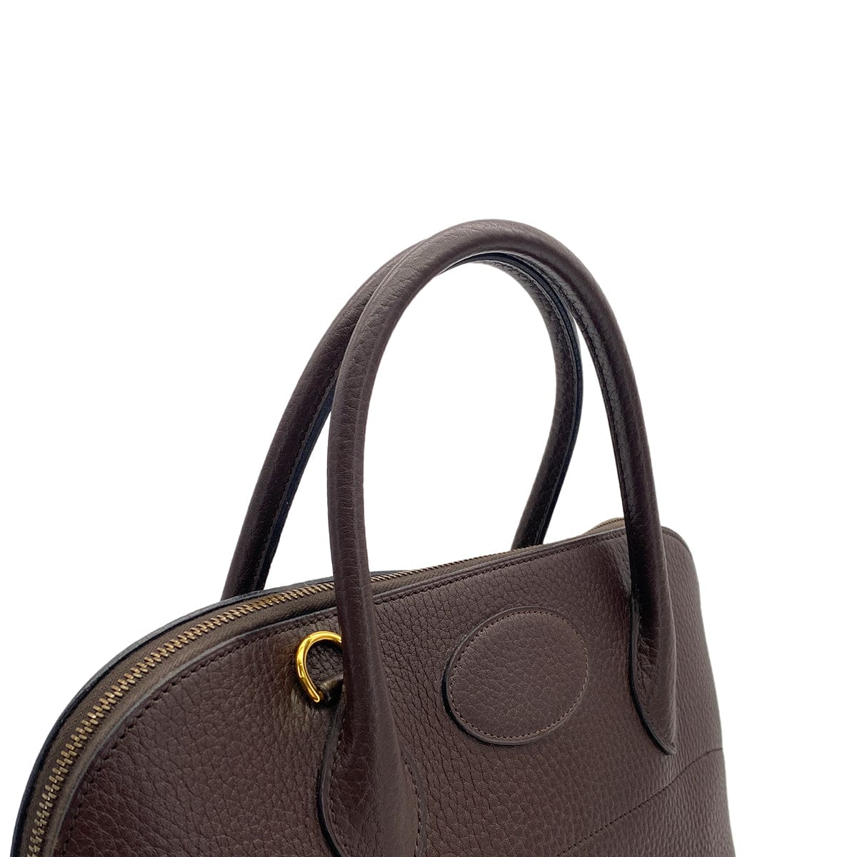 HERMES BOLIDE 35 HAVANE FJORD HAND SHOULDER BAG 1995 CIRCLE Y GOLD HARDWARE 90317921 DXBS6384