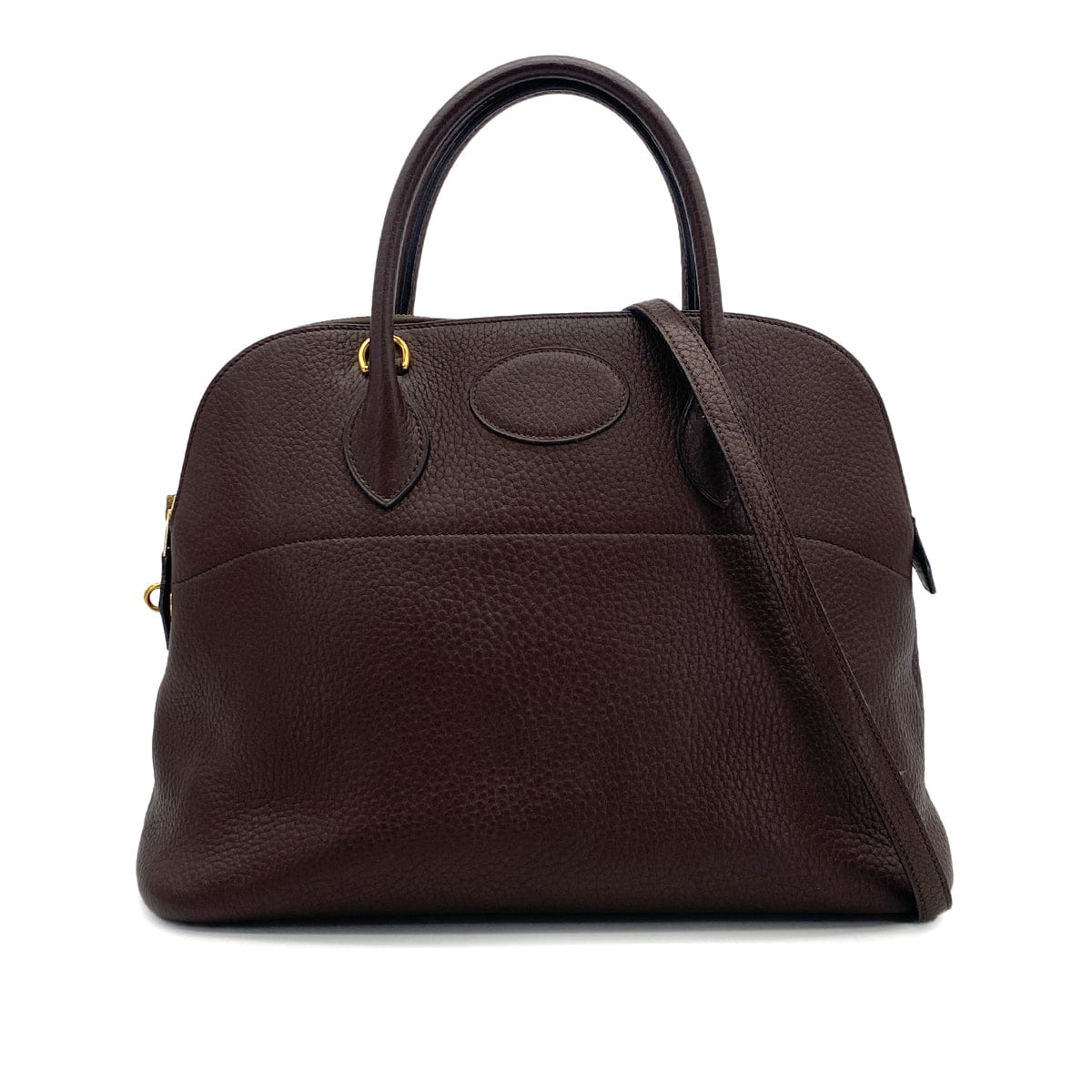Luxury Promise Japan HERMES BOLIDE 35 HAVANE FJORD HAND SHOULDER BAG 1995 CIRCLE Y GOLD HARDWARE 90317921